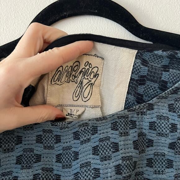 Ace & Jig Court Blue Jacquard Patterned Long Sleeve Dress - Picture 7 of 8